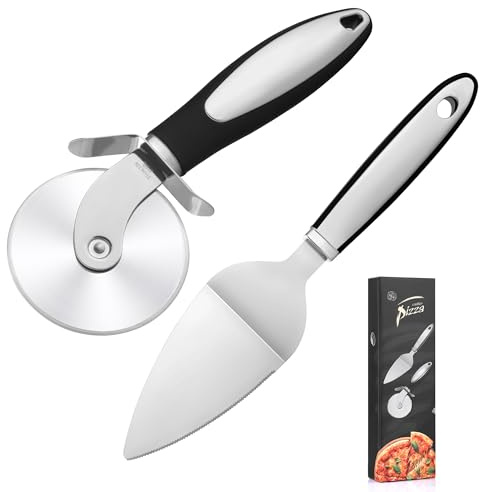 Checkered Chef Roulette à Pizza-Coupe Pizza, Découpe Pizza avec Poignée en Silicone, Couteau à Pizza Pratique avec Lame en Acier Inoxydable, Cutter à Pizza Professionnel et Coupant