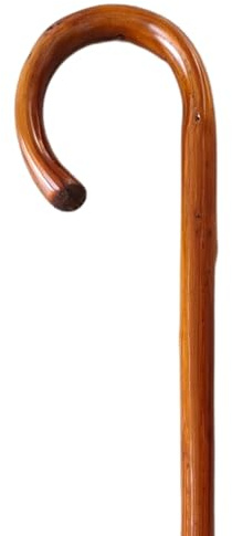 Stock-Fachmann® Wanderstock An Einem Stück Gebogen Kastanienholz Hellbraun Lackiert Mit Rundhakengriff Und Bergstockspitze Farbe Braun Länge Wählbar Belastbar Bis 100kg