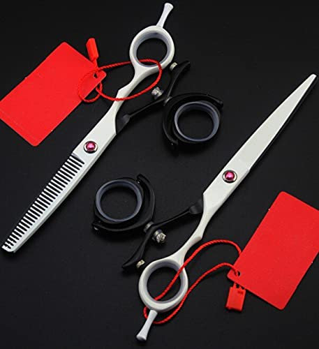 SUNMME Haarschneideschere, 6 Zoll, professionelle 440C-Rotation, zum Schneiden und Ausdünnen von Haaren, Scheren-Set, Friseur-Scheren-Set