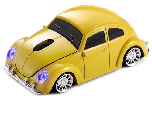 fxwtich Souris de sport automobile de dessin animé Mini voiture ergonomique sans fil Prise en main confortable 1000 Dpi Plug-Play Muet optique alimentée par batterie pour ordinateur portable Tablette