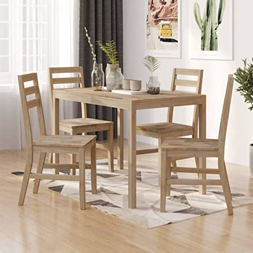 ShGaxin 5-TLG. Essgruppe Massivholz Akazie Esstisch Mit Stühlen, Esstischgruppe, Esszimmergruppe,Küchentisch Mit Stühlen, Tischgruppe, Dining Table Set, 3106441