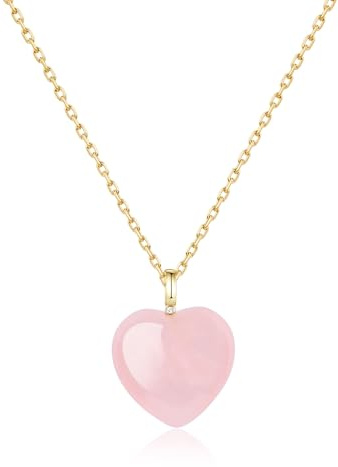 COAI Damen Kristall Halskette mit Herzanhänger und 18K Gold Edelstahlkette