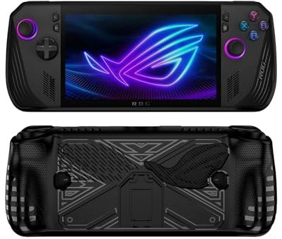 XBERSTAR ROG Ally Schutzhülle für ASUS Rog Ally X 2024 Gaming Handheld Cover TPU Soft Case mit Ständer Schutzhülle Zubehör (Schwarz)