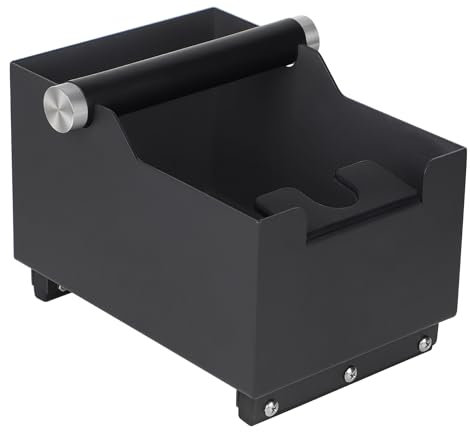 EFUTURETIME Contenitore per Fondi di Caffè 20 cm x 14,5 cm x 14 cm con Funzione di Tamper, Knock Box Caffè con Rimovibile Asta Percussione per Espresso