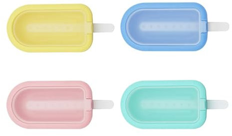 Juego de 4 moldes de silicona coloridos para polos de hielo, fácil liberación, para hacer helados, conveniente herramienta de cocina