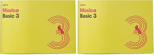 ADDITIO - Cuadernos de música BASIC 3 para la iniciación a la música | 3 pentagramas de 24 mm | 20 páginas | Tamaño 24 x 17 cm apaisado | Papel ecológico | 20 páginas | Grapa | Amarillo |
