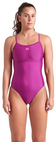 ARENA Women's Feel Solid Light Drop Back Swimsuit Ladies Athletic Swimwear Costume Intero, Porpora, Vino, 46 Donna