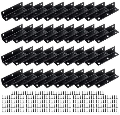 Stainless Steel 80mm L Brackets for Raised Garden Bed 10 Brackets with 60 Mounting Screws for Corner Reinforcement (40pcs )