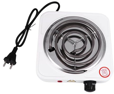FUNOMOCYA Estufa Eléctrica Portátil Quemador De Sobremesa Ajustable 1000w, Protección Contra Sobrecalentamiento, Tamaño Compacto Antivibración, Adecuado Para Camping y Uso Doméstico