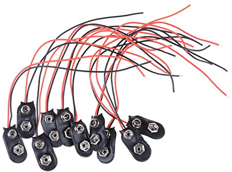 Oxxggkao Lot de 10 connecteurs à clip pour batterie 9 V type I 9 V