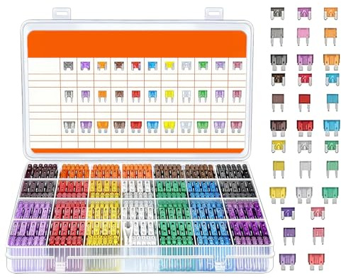 300pcs Car Fuses Assorted Kit, Mini Fuses for Cars, Micro Small Standard Car Fuse Kit, Mini Blade Fuses with Storage Box Mini Fuse for Cars for Caravan Truck and Motorcycle