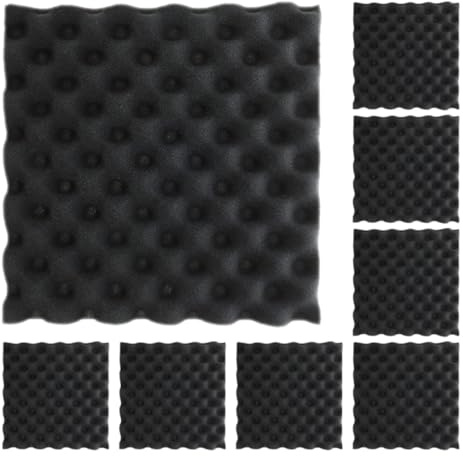 GLEAVI 8pcs 30x30x2cm Self-Adhesive Acoustic Panels High-Density Flame-Retardant Soundproofing Wall Dampening Panels for Bedroom and Home Recording Studio