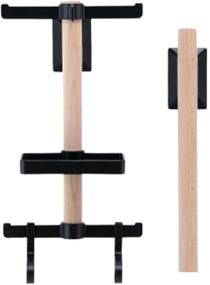 Cycling Gear Storage Rack - 30cm Wall Mount | Vertical Bike Gear Holder | Wood Metal Organizer | Helmet Speedometer Glasses Rack | Indoor Garage Workshop Storage | Apartment Basement Utility Room