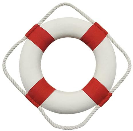 Rettungsring Maritime Deko Styropor/Stoff Ø=20cm rot/Weiss Sea-Club