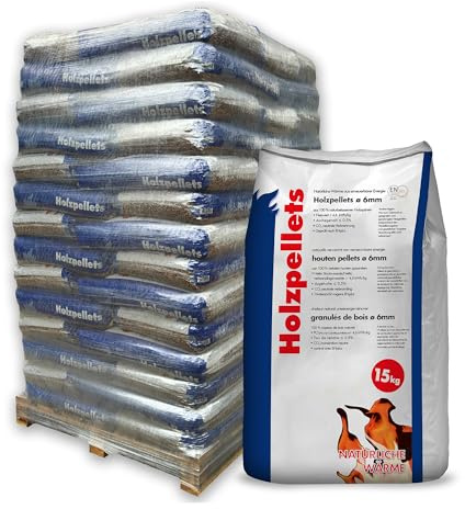 Holzpellets 70 x 15kg 6mm volle Palette 1050 kg - Kaminpellets Heiz Pellet - ohne Bindemittel & chemischen Zusätzen