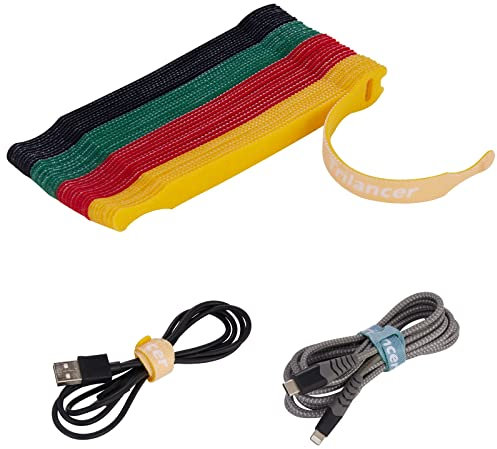 40PCS Attaches de câble Trilancer réutilisable Fermeture en Nylon Microfibre Organisateur pour Cordes et Gestion des Câbles 15cm 4 couleurs