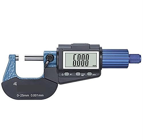Mikrometer, Digitaler Mikrometer, 0,001mm Elektronisches Außendurchmesser 0-25-50-75-100mm Digital-Mikrometer-Messgerät Maßnahme Bluetooth-kompatible Datenübertragung Für Heimwerker/Haushalt(0-25mm)