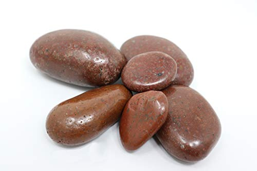 Polierte Kieselsteine Dekosteine Rot 40kg von Aquagart I Glanzkies 30-50mm Große Kieselsteine Flusskiesel Deko-Steine für Garten I Gartenteich Steine Teichkies Zierkies Gartenkies Ziersteine