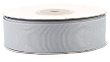 Creativery 25m Ripsband 25mm Schleifenband Deko Band Hochzeit Geschenkband Mattes Satinband Farbauswahl hell Silber grau 012H