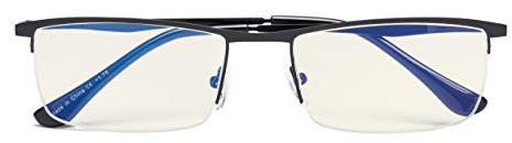 CessBlu UV Protection,Anti Blue Rays,Half-rim Computer Reading Glasses (Black) +0.5