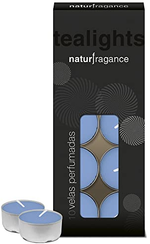 Flower - Tealights Perfumadas | Aroma Limpio y Refrescante | Decoración Elegante para Interiores y Exteriores | Pack de 10 Unidades, Multicolor, Cera
