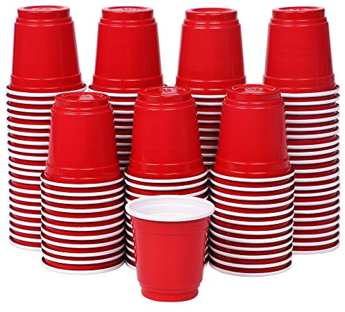 Zcaukya Red Plastic Disposable 2oz Party Cups, 120 Count, BPA-Free