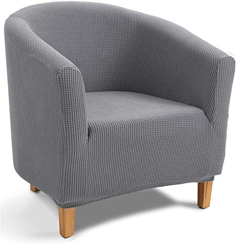 Wannenstuhlhussen für Sessel, Sesselhussen Stretch Wannenstuhlbezug Abnehmbarer Waschbarer Sofaüberzug für Bar Theke Wohnzimmer Empfang (Jacquard Hellgrau)