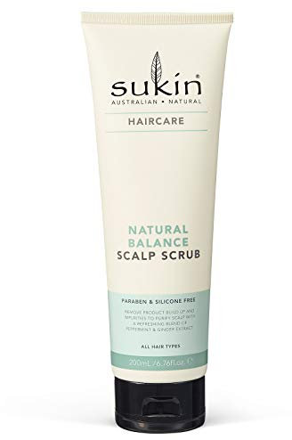 Sukin Natural Balance Scalp Scrub 200ml - removes product build up and impurities with - with Peppermint & Ginger Extract; cruelty free & vegan friendly.