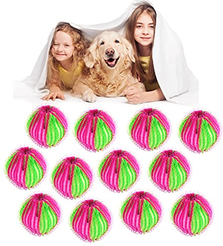 JHSJ Washing Balls 12PCS Lint Remover Washing Balls Reusable Pet Hair Remover Washing Machiner Hair Removal Laundry Ball for Saving Clothes Washing and Drying Time