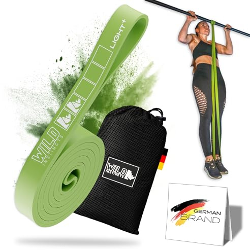 Wild Instincts Premium Widerstandsbänder Krafttraining/Pull Up Band für Klimmzüge, Fitnessbänder Set/Resistance Bands Set/Gummiband Sport für Crossfit & Stretching +Tasche +Trainings App