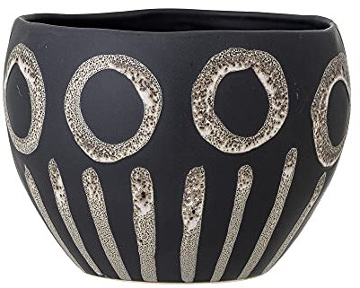Bloomingville Maceta Magnus de cerámica, Jardinera Cubremacetas, color negro