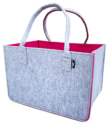 camolo Filztasche COW Große Einkaufstasche 40x27x27cm Aufbewahrungstasche Kaminholztasche Filz Tasche Shopping-Bag Mit Tragegriff