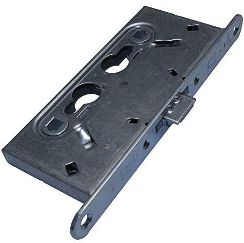 BMH 1739.000001 Einsteckschloss Türschloss für Innentüren DM65, Kaba Rundzylinder Stahl verzinkt 1739, Silber