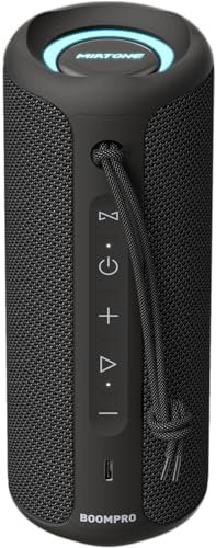 MIATONE Boompro Bluetooth Speakers 36W Portable Speaker with Stereo Sound Bass, Bluetooth 5.3 Wireless IPX7 Waterproof Speaker with USB Type C Charging Port and 5000mAh 16H Playtime (Black)