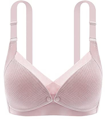 Necalisi sportbekleidung still BH mit bügel Rosa Baumwolle Still BH, Damen Lace Cotton Nursing BH für Schwangerschafts und Stillen BH Push up 85B