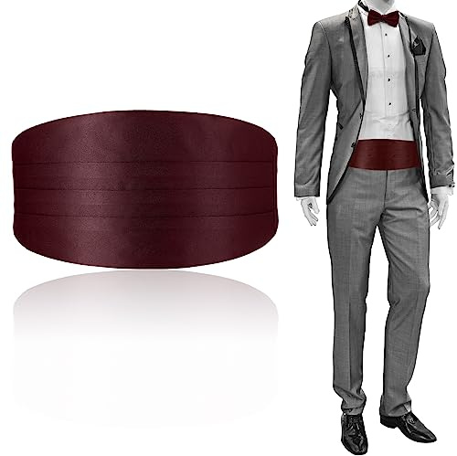 Toulite 47,2 Zoll Herren Einfarbig Kummerbund mit verstellbarem Band für Männer Smoking