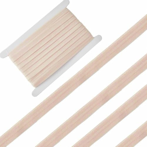 GORGECRAFT Cinta Elástica de Silicona de 10 Yarda X 15mm Banda Elástica de Silicona Antideslizante con Correa Elástica de Goma de 5 mm Cinturón para Manualidades Ropa Interior Sujetador Diadema