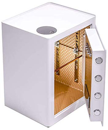 UYSELA Box Feuerfest Wasserdicht S Weißer Fingerabdruck S mit verstellbarem Rahmen aus gehärtetem Glas,verwendet für Schrank/Büro/Gewerbe/