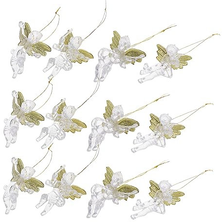 PRETYZOOM 12stücke Teiliges Transparente Engel Ornamente Für Weihnachtsbaumdekoration Verspielte Weihnachtsanhänger Für Festliche Stimmung Und Kreative Fotografie