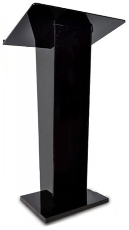 esmen Podium incliné Support de Podium en Acrylique, Bureau de Bienvenue, Table de Podium multimédia, pupitre Noir pour Professeur, conférencier, célébrations de conférence Podium sur Pied