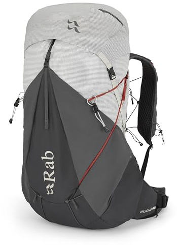 Rab Muon Hiking Pack - Lightweight Durable Backpack for Hiking, Trekking, & Backpacking - Pewter/Graphene - 50-Liter (Back Length - Medium)