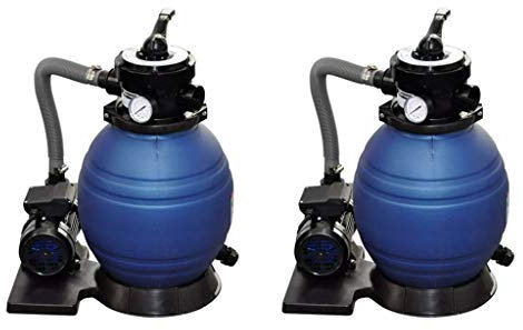Kavolet 2 impianti di filtraggio a sabbia per piscina, autoadescante, 400 W, 11.000 l/h, filtro a sabbia, per piscina, filtro per acqua, filtro a sabbia