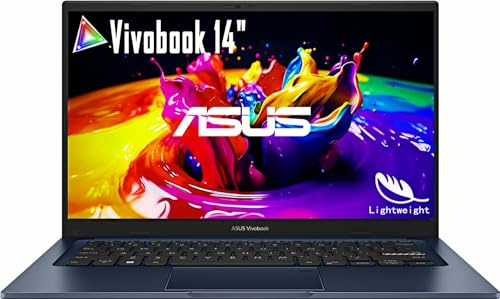 ASUS Vivobook - Laptop delgada FHD de 14 pulgadas, Intel 12ª generación i3-1215U, gráficos Intel Iris Xe, Bluetooth 5.3, Wi-Fi 6E, lector de huellas dactilares, cámara web de 720p, USB tipo C, Windows