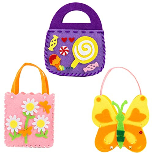 KONTONTY 6-teilige Diy-stofftasche Kinderschultertasche Cartoon-geschenktasche Handgefertigte Umhängetasche Bastelmaterial Für Kinder