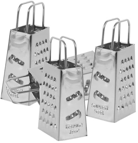 Mikinona Grattugia Multifunzionale Per Formaggio in Acciaio, Grattugia Per Aglio e Formaggio Piccola, Utensile Da Cucina Compatto Per Uso Domestico e Ristoranti, Set 4 Pezzi