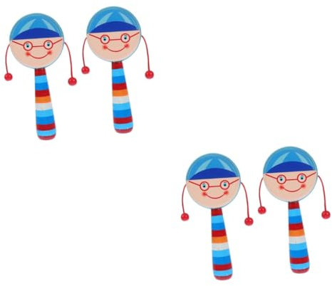 VICASKY 4 Stück -Greiferschüttler Montessori Greifspielzeug für neugeborene Babys für Kleinkinder interaktives Kinderspielzeug Babyspielzeug Holz