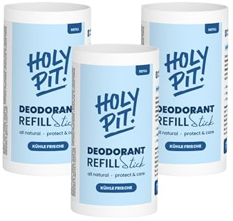 HOLY PIT - Deo-Stick [100% aluminiumfrei] | Nachfüllbares Deo bekannt aus dem TV | Unisex Deo Herren Deo Damen | Vegan | REFILLPACK (Kühle Frische)