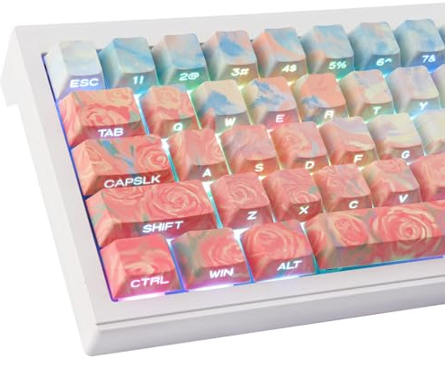 Sunzit PBT anpassade tangentbord, 131 tangenter, ros, hav, slips, färg, färg, sub keycaps, cherry profil, tangentkåpor för MX-omkopplare ISO/ANSI UK layout mekaniskt tangentbord (gradient orange)