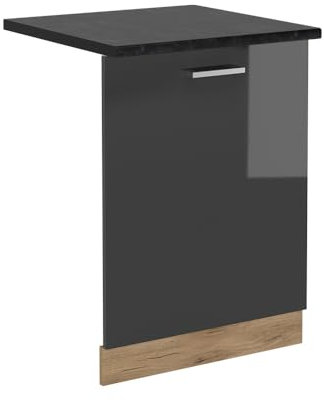 Vicco Façade de Lave-Vaisselle R-Line, Anthracite Haute Brillance, 60cm, PT Anthracite, pour Une Combinaison Libre au Sein de systèmes de Cuisine modulaires