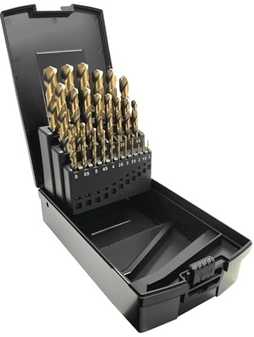GREYWOLF 25-teiliges Kobalt-Bohrer-Set, M35 Industriequalität, HSS-Bohrer (1 mm – 13 mm), 0,5 mm abgestuft, für Edelstahl, Gusseisen und Hartmetalle, mit indexierter Aufbewahrungsbox